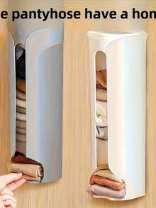 1 pieza Estante de pared para almacenamiento de ropa interior, organizador de armario para dormitorio, caja colgante de almacenamiento de calcetines para el hogar - Multicolor - Ver 6