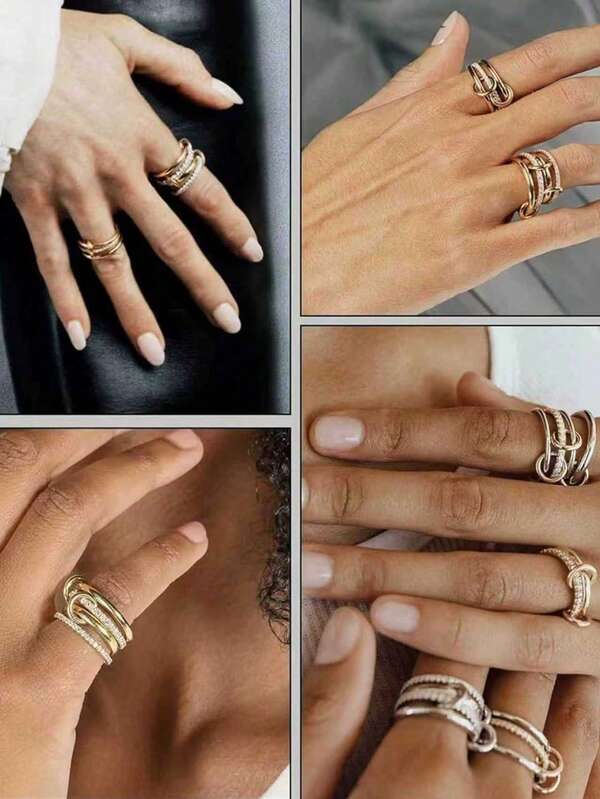 حلقات من الفولاذ المقاوم للصدأ متعددة الطبقات (3-4 طبقات) لا تبهت، متعددة الاستخدامات لمناسبات وأعياد مختلفة