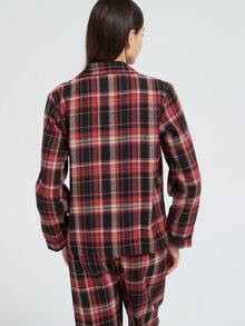 新款女士时尚休闲睡衣套装，加厚款，适合冬季穿着 - 玫瑰紅 - 查看 6