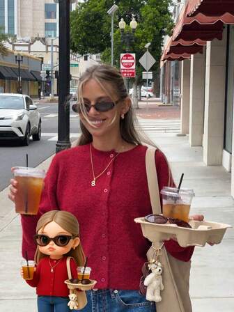 Joy 女士秋冬针织毛衣，时尚新款 - 返校季 - 舒适百搭上衣 - 简约休闲时尚开衫 - 圆领纽扣针织开衫 - 适合办公室、外出、旅行、机场、圣诞节、新年等场合