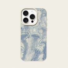 1pc TPU Material Blue Ocean Jellyfish Pattern Phone Case Compatible With Iphone// Phones