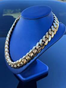 12-22mm Wide  Stainless Steel Cuban Link Chain 1PC Premium Stainless Steel Cuban Link Chain Necklace For Men   Men Jewelry Cuban Link Chain Necklaces For Men Gold Chain Cuban Link Chain Women Baddies Chain As Party & Gift & Stage Show Auspicious New Year Gifts - 20毫米(0.78吋) - 查看 11