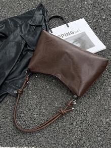 DAZY Minimalist Crescent Crossbody Bag, Versatile Shoulder Bag, Large Tote Bag With Adjustable Strap, Suitable For Parties, Outings, Vacations, Shopping And Daily Use, Can Hold Coins, Phones, Ideal For Office Ladies, College Students And Working Professionals, Elegant Women's Shoulder Bag - Coffee - View 1