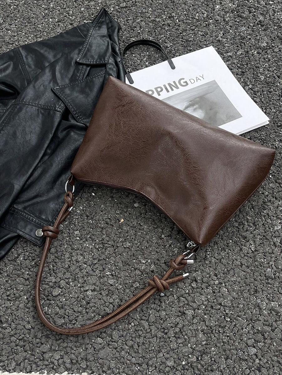 DAZY Minimalist Crescent Crossbody Bag, Versatile Shoulder Bag, Large Tote Bag With Adjustable Strap, Suitable For Parties, Outings, Vacations, Shopping And Daily Use, Can Hold Coins, Phones, Ideal For Office Ladies, College Students And Working Professionals, Elegant Women's Shoulder Bag - Coffee - View 1