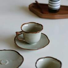 浓缩咖啡杯碟套装，复古风格手工陶瓷杯 150 毫升，重返校园