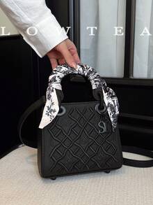 low tea Élégant et compact sac à main haut de gamme pour femmes Daphne, nouveau sac fourre-tout matelassé mode 2025, sac bandoulière, cadeau de Noël, sac de voyage et de fête - Noir - Voir 5