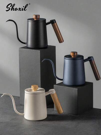 shoxil 1 件装手冲咖啡壶，不锈钢鹅颈壶嘴咖啡壶，适用于家庭办公室咖啡店