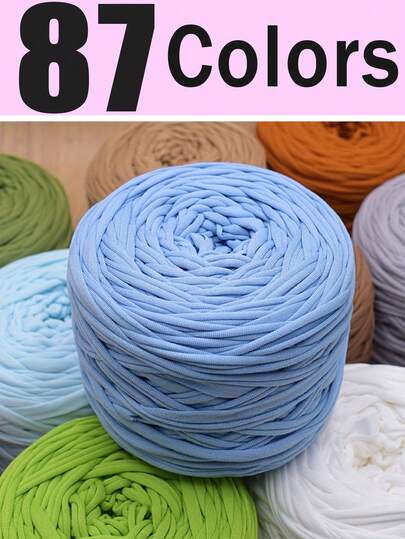 1/2pcs T-Shirt Yarn, Large 300g ± 20g T-Shirt Yarn Roll - 2cm Wide, Woven Fabric Knitted Yarn, Soft & Versatile For DIY Crafts, Used For Crocheting And Knitting Bags, Cushions, Dolls, Blankets, Slippers, Handicraft Crochet Projects, Available In Multiple Colors, Multicolor Yarn | Polyester Yarn | Acrylic Yarn | Crochet Yarn | Crafting Yarn | Vibrant Yarn Balls | Versatile Crafting Material, Knitting Accessories And Supplies