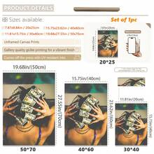 1件黑色艺术品，时尚女性艺术，墙面装饰画，镀金帆布印刷艺术海报，适合作为家居礼物，适用于客厅、浴室、卧室、厨房，带框家居装饰，房间装饰 - 彩色 - 查看 3