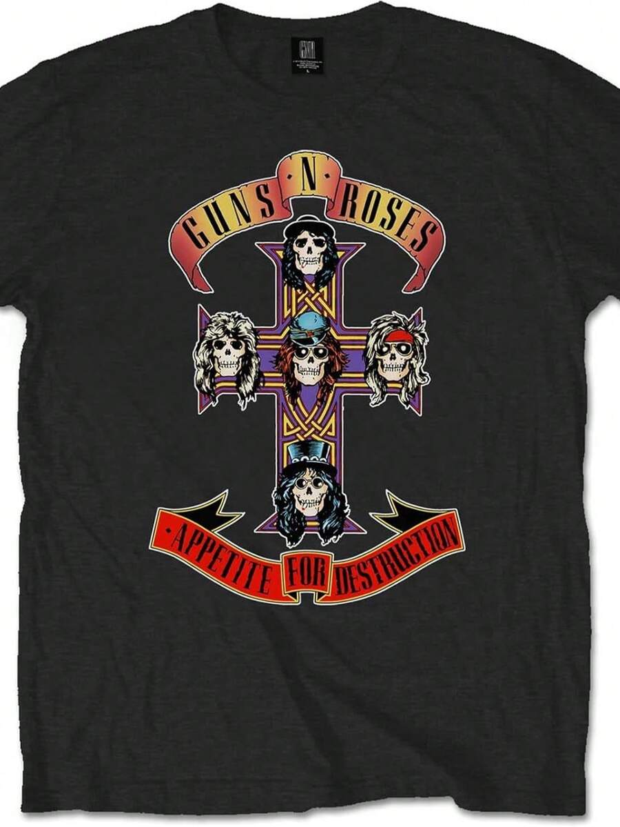 Guns N' Roses - Appetite For Destruction T-Shirt For Boys_Girls - 黑色 - 查看 1
