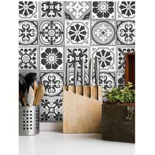 1卷地中海风格加厚防潮厨房贴纸，厨房浴室背景美化装饰墙贴，自粘防水墙纸，三种尺寸可选：11.81 * 47.24、11.81 * 94.49、11.81 * 141.73 英寸 - 彩色 - 查看 3