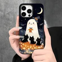 Fundas y carcasas protectoras con orificios grandes, diseño sonriente de Halloween. Compatibles con phone 16 Pro Max, 16, 15 Pro, 14, 14 Plus/14 Pro Max, 13, 13 Pro, 12 Pro y 11/11 Pro. Regalos para cumpleaños y festividades - Negro - Ver 8