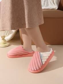 نعال منزلية نسائية جديدة، حذاء داخلي مبطن من الكوردوروي المرقع، قاعدة من مادة EVA مانعة للانزلاق وخفيفة الوزن