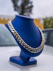 12-22mm Wide  Stainless Steel Cuban Link Chain 1PC Premium Stainless Steel Cuban Link Chain Necklace For Men   Men Jewelry Cuban Link Chain Necklaces For Men Gold Chain Cuban Link Chain Women Baddies Chain As Party & Gift & Stage Show Auspicious New Year Gifts - 20毫米(0.78吋) - 查看 4