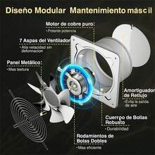 Extractor De Aire Ventilador Industrial 8 Pulgadas 80w Metálico Soplador De Aire Extractor Para Cocina Restaurante Taller Hotel Extractor Cocina Extractor Aire Extractor De Aire Ventilador Potente - Tipo de Enchufe A Japonés (100V) - Ver 2