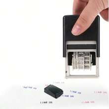 Um Manual de Produção Anual Mensal Ajustável Automático de Prensagem, Carimbo de Data Personalizado Pequeno com Tinta, Caderno de Presente de Natal com Tampa Basculante de Data com Tinta, Feito de Material Auto-Vedante, Sem Tinta Incluída. - multicolorido - Visão 7