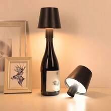 1pc Modern Creative Embedded Wine Bottle Lamp, Restaurant Bar Atmosphere Light, Touch Dimming 3 Color Modes, Bedroom Bedside Night Light, Home Decor Table Lamp, Outdoor Lighting Lamp, Gift Night Light
