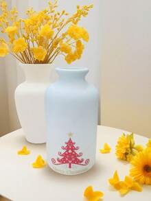 Vaso decorativo de Halloween e Natal, vaso de cerâmica simples para flores, decoração para festas de fim de ano