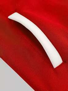 男士休闲棒球长袖夹克，宽松版型，撞色设计，适合户外运动，百搭外套，中等厚度，适合秋季穿着，圣诞配色 - 紅色 - 查看 4