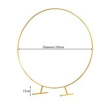 2M Round Hoop Balloon Arch Backdrop Flower Gold Display Stand Frame Wedding Hot - Gold - View 6
