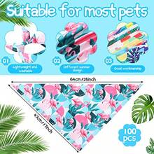 100 Pieces Dog Bandanas Bulk Summer Pet Bandanas Pack Triangle Scarf Bib Kerchief Set For Small Large Dog Costume Accessories Decoration 25.6 X 17.7 X 17.7Fruit - 水果 - 查看 3