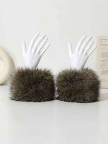 1 Stück Damen Herbst/Winter Plüsch Dicke Armstulpe Wärmer, elastische kältebeständige Handschuhe geeignet für den täglichen Gebrauch - A - Übersicht 14