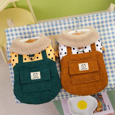 24pcs Carefully Designed Padded Coat, Autumn/Winter New Animal Clothes, 24pcs Carefully Designed Padded Coat, Pet Leash Padded Coat, Thick Warm, Cat Clothes, Dog Padded Coat, Cat Padded Coat, Animal Clothes, Cat Warm Clothes, British Style Leash Padded Coat, New Design