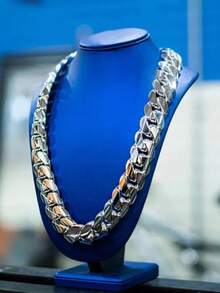 12-22mm Wide  Stainless Steel Cuban Link Chain 1PC Premium Stainless Steel Cuban Link Chain Necklace For Men   Men Jewelry Cuban Link Chain Necklaces For Men Gold Chain Cuban Link Chain Women Baddies Chain As Party & Gift & Stage Show Auspicious New Year Gifts - 20毫米(0.78吋) - 查看 8