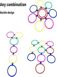 5个/10个/15个/20个儿童跳房子跳圈，感官统合训练器材，室内/室外幼儿园跳跳垫，跳高运动玩具，体能活动游戏，亲子互动早教玩具，适合3-12岁男孩女孩生日礼物（颜色随机） - 彩色 - 查看 7