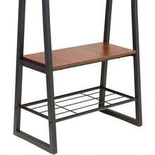 9-Hook Coat Rack With Shoe Bench And 2-Tier Storage, 70.1 X 33 X 175.2 Cm, Black - Default - View 3