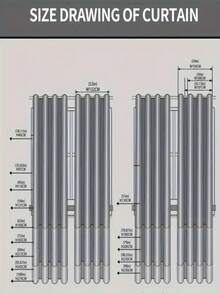 1 件优雅半透明纯色窗帘，亚麻质地，杆袋设计，适用于客厅、卧室、办公室家居装饰 - 灰色 - 查看 2