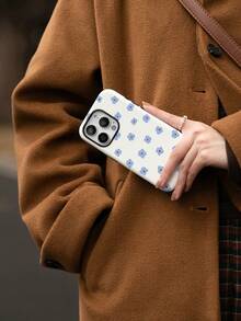 Blue Flower All-Inclusive Anti-Fall Personalized Apple Two-In-One Fashion Mobile Phone Case Suitable For IPhone16pro, 15, 14, 13, 12, 11Promax - White - View 5