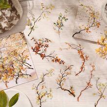 20 peças Adesivos de plantas e flores vintage, faça você mesmo, diário, material de animais de estimação, galhos, adesivos para scrapbooking, artesanato, decoração, álbum, colagem, adesivos