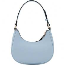 FashionPuzzle Small Crescent Shoulder Bag Underarm Purse - 淺藍色/淺藍色 - 查看 5