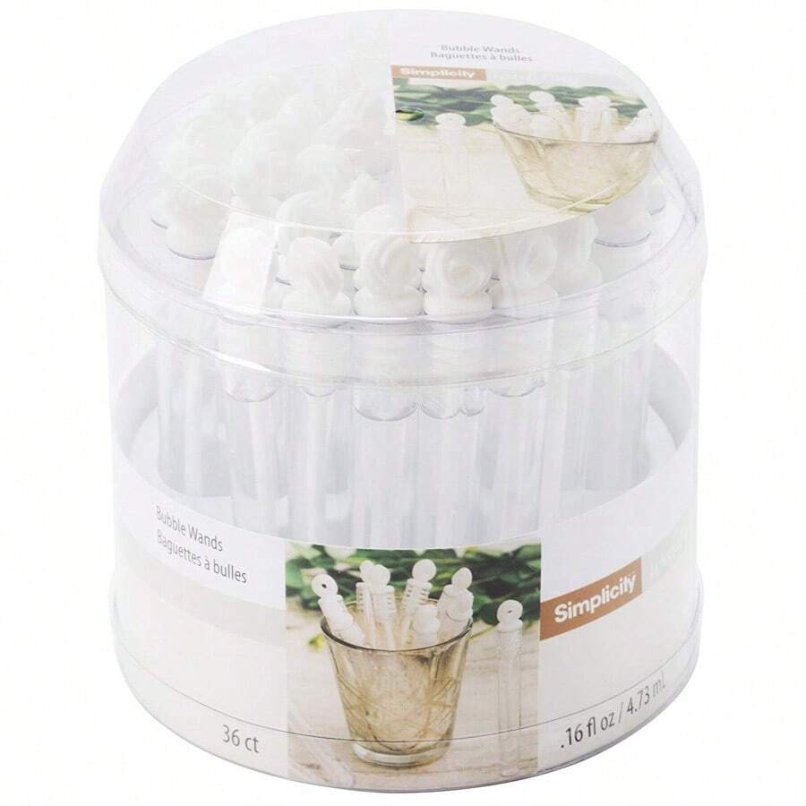 36pcs Wedding Bubble Wands With Love Knot Design & Bubble Solution For Celebrations - 黑色 - 查看 1