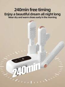 OBOVAY 1 pezzo di asciugatore intelligente per scarpe: circolazione d aria calda a 360° per asciugatura rapida, sterilizzazione UV e deodorizzazione con sale rosa, design pieghevole, compatibilità universale per le scarpe - perfetto per viaggi e uso domestico