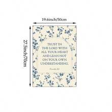 1pc Proverbs 3:5 Bible Verse Wall Art, Scripture Print On Canvas, Blue Floral Pattern, Christian Decor Poster, Suitable For Living Room, Bedroom, Dorm, Office, Gift For Her, Framed Or Unframed - Multicolor - View 11