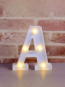 4个/1个 - 16厘米霓虹LED字母灯，电池供电，字母A-Z，适用于派对餐桌中心装饰、性别揭晓派对、生日派对和婴儿房装饰 - 白色-約16cm - 查看 32