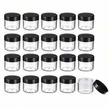 40 Pieces Round Pot Jars Plastic Cosmetic Containers Set With Lid For Liquid Creams Sample,Gemstone Diamond Jewelry Storage, 5-20g, 10/40pcs - màu đen - Xem 1