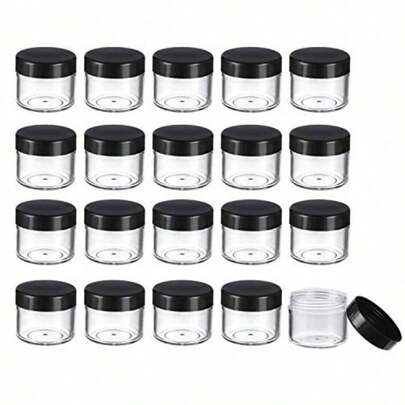 40pcs Round Plastic Cosmetic Jars Set With Lids, Suitable For Liquids, Creams, Samples, Gems, Jewelry Storage, 5-20g, 10/40pcs