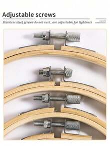 1 Peça Bastidor de Bordado, Bastidor de Bordado Redondo de Madeira, Bastidor de Ponto Cruz Ajustável, Bastidor de Bordado de Ponto Cruz, Bastidor de Bordado de Bambu, Bastidor de Bordado de Bambu - Com Barras Horizontais Fortes e Botões de Pressão, Ajustável, DIY Artesanal, Adequado para Artesanato, DIY Artesanato, DIY Ponto, Bordado, Artesanato, Costura, Decoração de Casamento de Anel de Bambu, Artesanato de Costura, Artesanato de Decoração Doméstica.