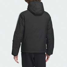Adidas Men's Windproof Warm Casual Sports Down Jacket - 黑與白 - 查看 4
