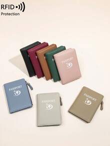 Neuer multifunktionaler RFID Reisepasshalter, Lederoptik Geldbörse, Reisetickethalter, diebstahlsicherer tragbarer Reisepasshalter