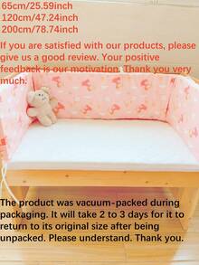 1pc Baby & Toddler All-Season Bed Guardrail, Anti-Fall & Anti-Collision Bed Bumper, Bed Safety Railing - Pink Little Girl - View 2