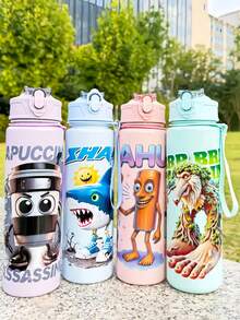 1 قطعة زجاجة شانهايجينغ سعة 800 مل/27.5 أونصة، مقاومة للتسرب - متينة، مقاومة للحرارة العالية، غطاء مرن مع قش، سهلة الحمل - هدية لموسم العودة إلى المدرسة، هدية صغيرة للمعلم، هدية عيد الميلاد، هدية رأس السنة، هدية عيد الهالوين، هدية عيد الميلاد، مناسبة للمدرسة والمكتب والنادي الرياضي والرياضة وحفل التخرج وغرفة الصحة للترطيب، هدايا موسم العودة إلى المدرسة