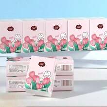 6 piezas/paquete Pañuelos de bolsillo portátiles y mini, convenientes para llevar - Se envía un empaque aleatorio - Multicolor - Ver 3