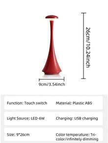 1pc Creative Desk Lamp, LED High-End Waist-Shaped Lamp, Bedside Sleep Light, Bedroom Atmosphere Light, Office Desk Eye-Caring Night Light, Dorm Small Desk Lamp, 3-Color Dimming, Stepless Dimming, USB Charging, Touch Control 3-Color Adjustable Slip-Resistant Base, Multi-Color Options, Suitable For Bedroom, Dining Room, Study, Living Room, Commercial Restaurant, Bar, KTV, Student Reading, Influencer Shop, And More Spaces