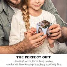 1 إطار صور مكعب شخصي، يمكن تخصيص 6 صور، مناسب لعودة إلى المدرسة، حفلة عيد الميلاد، ديكور الزفاف، هدية عيد الأب لتخصيص صور العائلة والأصدقاء والزفاف والحيوانات الأليفة