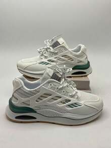 2025 Men's Aurora Green Running Shoes - White & Green Contrast Breathable System, Starry Gold Details All-Terrain Anti-Slip, Elite Urban Outdoor Versatile Sports Sneakers 2000s Style Valentine's Day Ideas - Multicolor - View 11