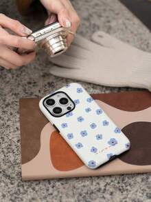 Blue Flower All-Inclusive Anti-Fall Personalized Apple Two-In-One Fashion Mobile Phone Case Suitable For IPhone16pro, 15, 14, 13, 12, 11Promax - White - View 6